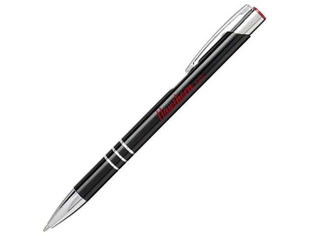 Ручка металлическая шариковая «Moneta» с цветной кнопкой, черный/красный