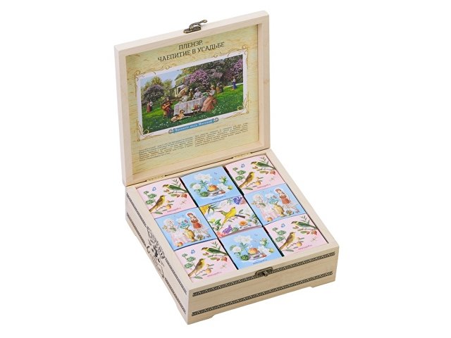 Подарочный набор с чаем «Чайный букет» в деревянной шкатулке