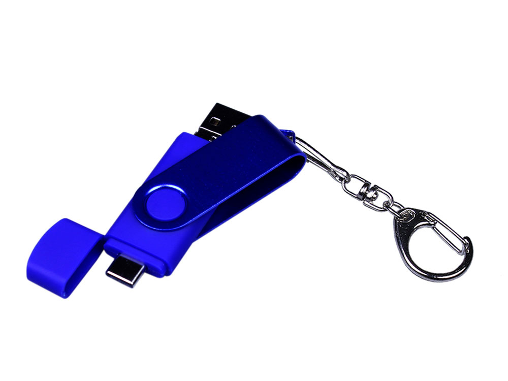 USB 2.0/micro USB/Type-С- флешка на 16 Гб 3-в-1 с поворотным механизмом USB 2.0/micro USB/Type-С- флешка на 16 Гб 3-в-1 с поворотным механизмом