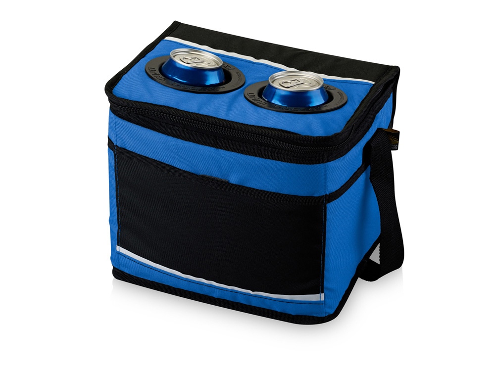 Сумка-холодильник на 12 банок с передним карманом, ярко-синий/черный