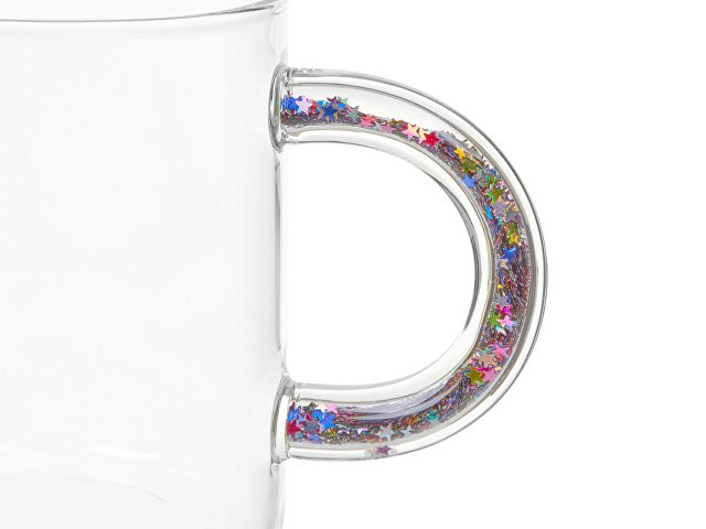 Стеклянная кружка с блестками в ручке «Feria» thumbnail