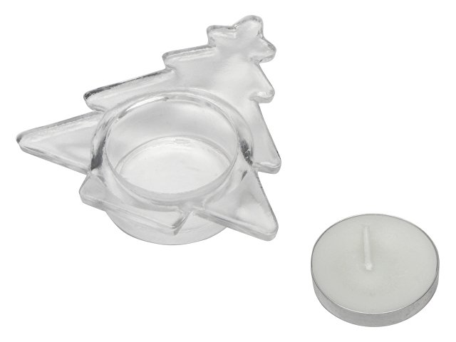 Подсвечник стеклянный со свечой thumbnail