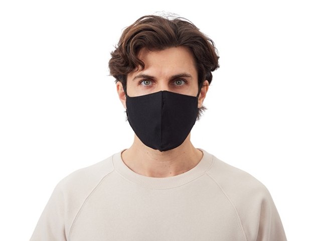 Маска для лица многоразовая из хлопка, анатомической формы без шва thumbnail