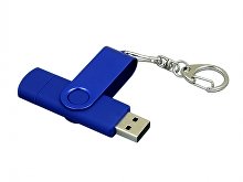 USB 2.0- флешка на 16 Гб с поворотным механизмом и дополнительным разъемом Micro USB (арт. 7031.16.02), фото 3