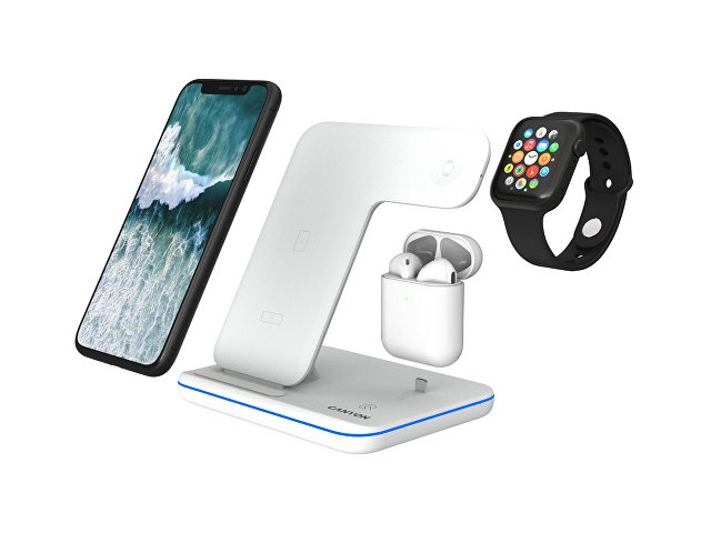 Беспроводное зарядное устройство для гаджетов "3-в-1" с технологией QI «WS-302» thumbnail