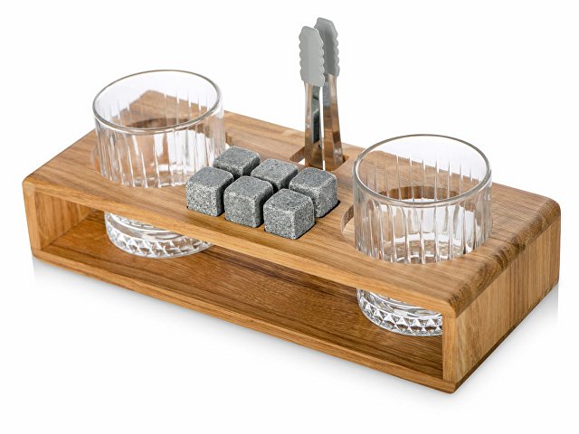 Набор для виски и коктейлей на подставке из дуба «Whiskey Party» thumbnail