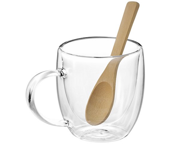 Кружка с двойными стенками на подставке с ложкой «Teatrio» thumbnail