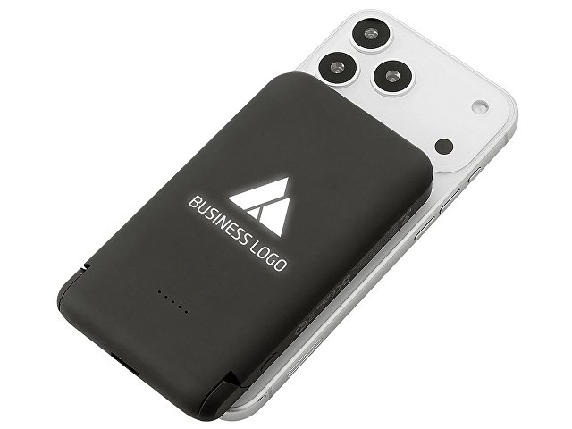 Беспроводной внешний аккумулятор с подсветкой лого и подставкой «Magflash», 10000 мАч, 15 Вт