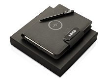 Подарочный набор «Twilight»: органайзер А5 с беспроводной зарядкой и металлическая шариковая ручка со светящимся логотипом