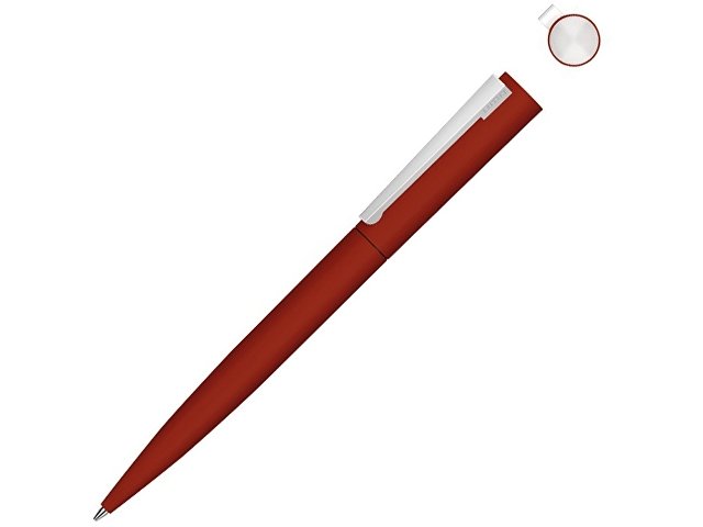 Металлическая шариковая ручка soft touch "Brush gum", красный